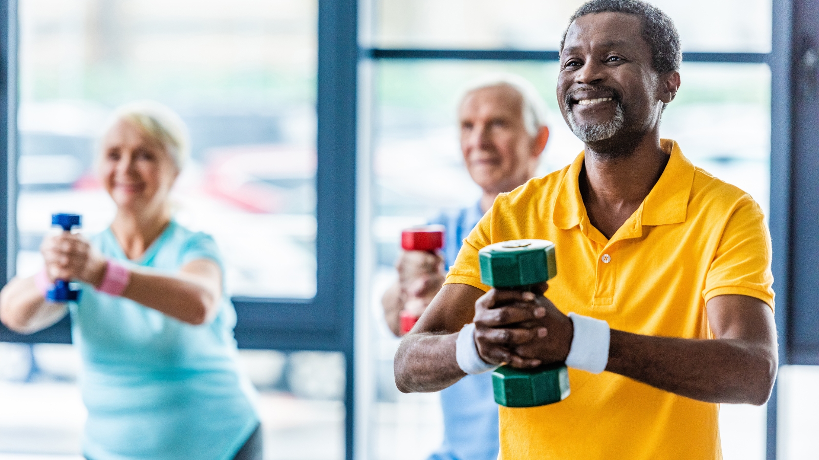 Older adult working out