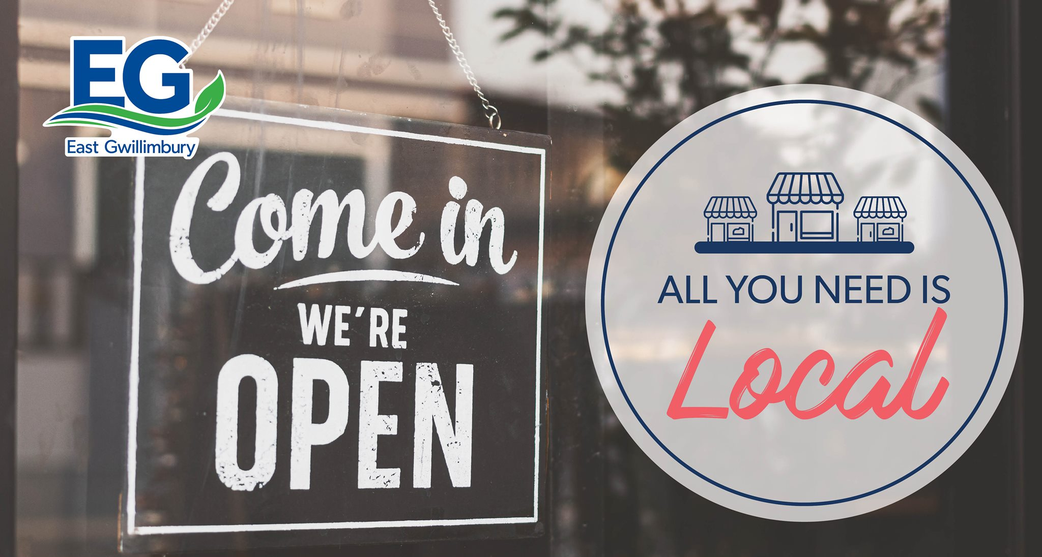 Come in we're open sign in store window