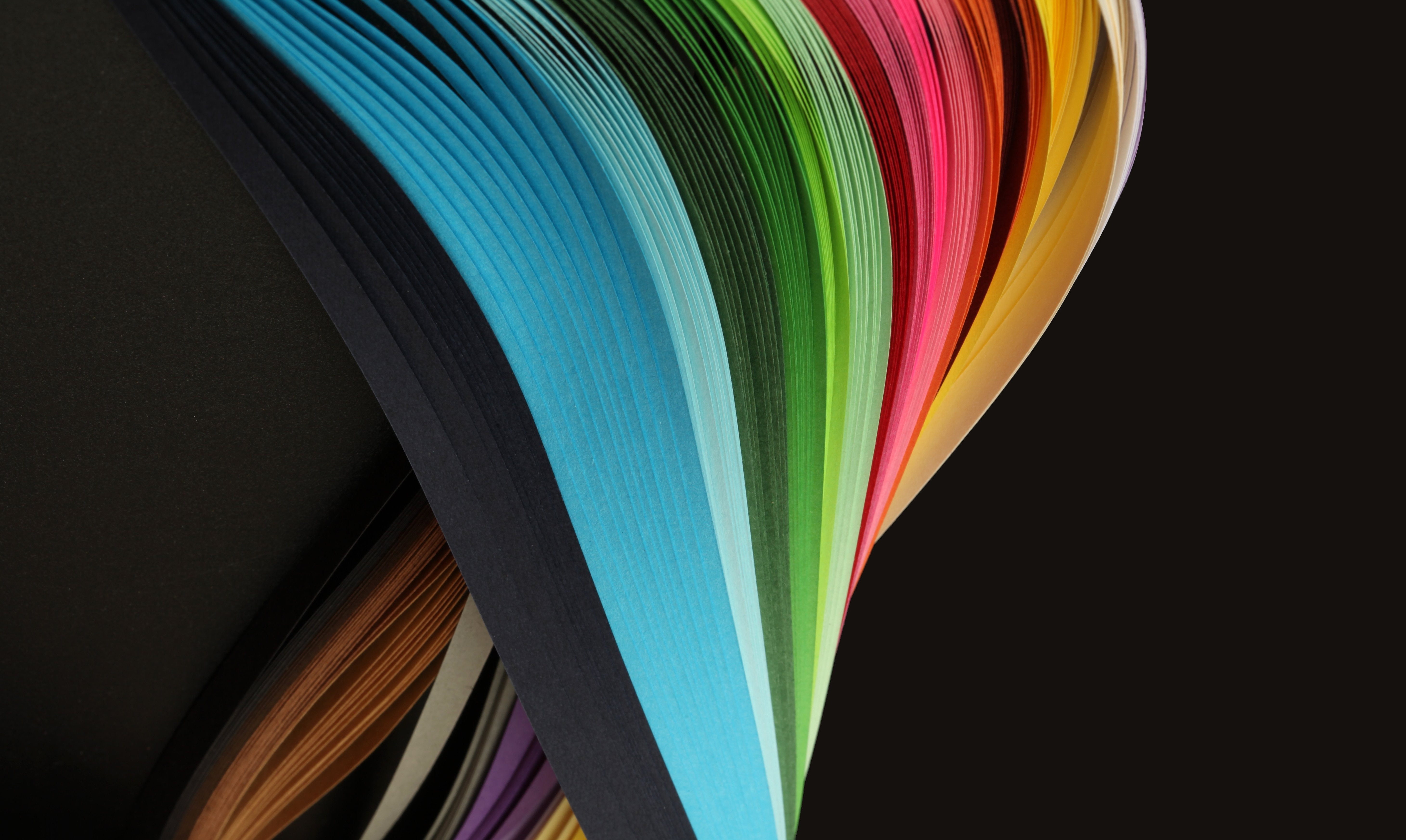 Colourful waves on black background