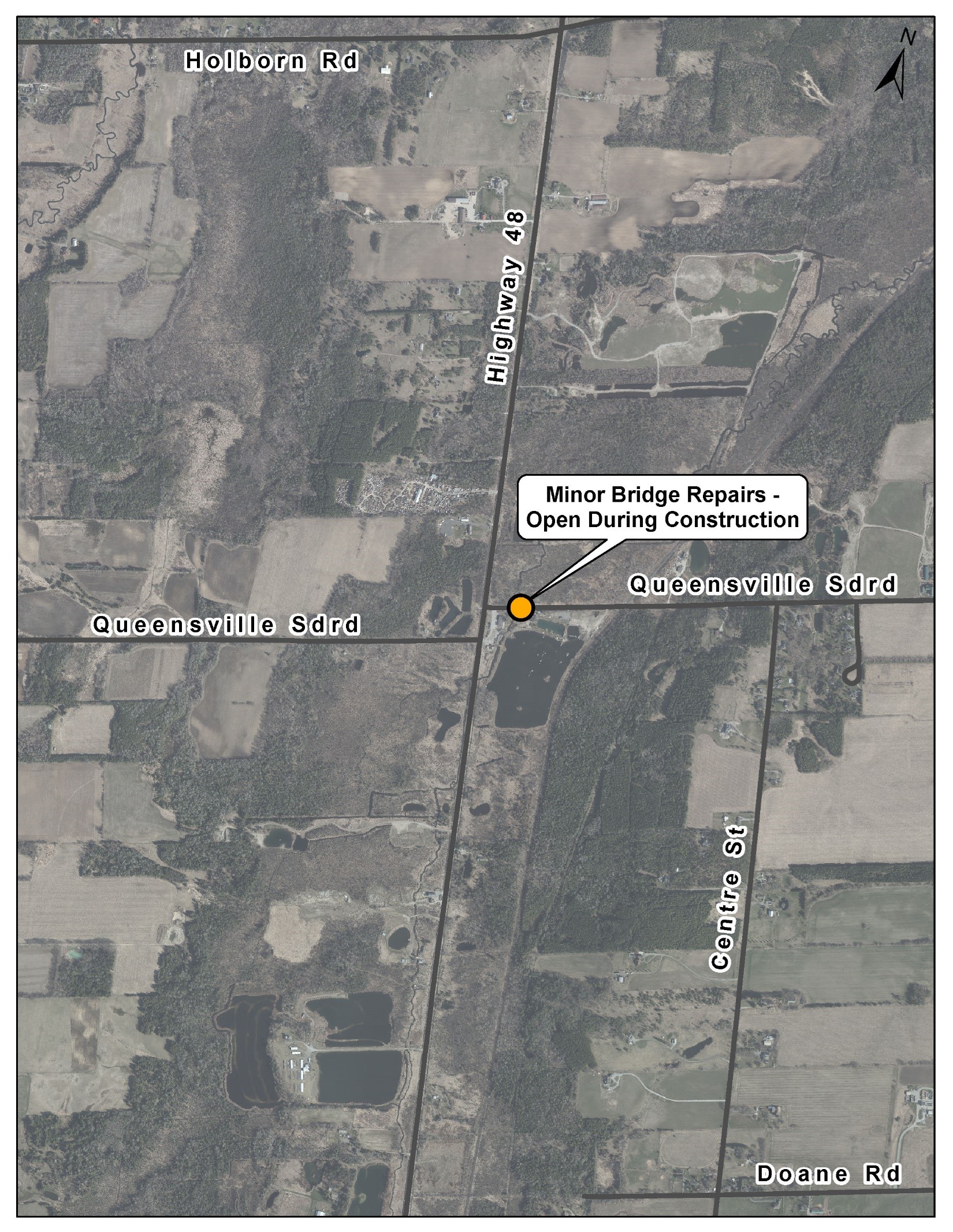 Queensville Sdrd. Bridge Construction Map