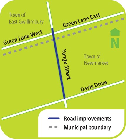 Yonge St to Green Lane Map