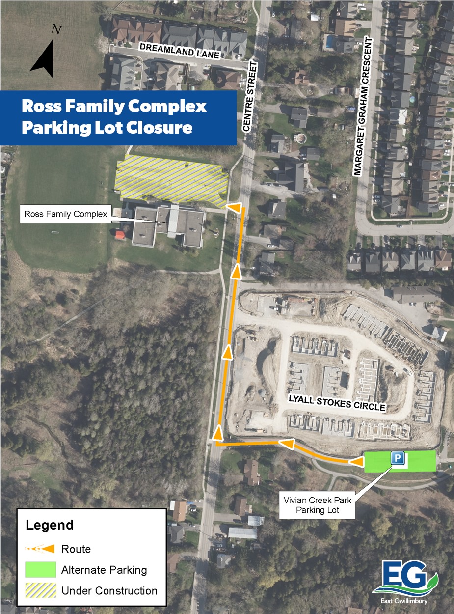 Map from Vivian Creek Park to the Ross Family Complex