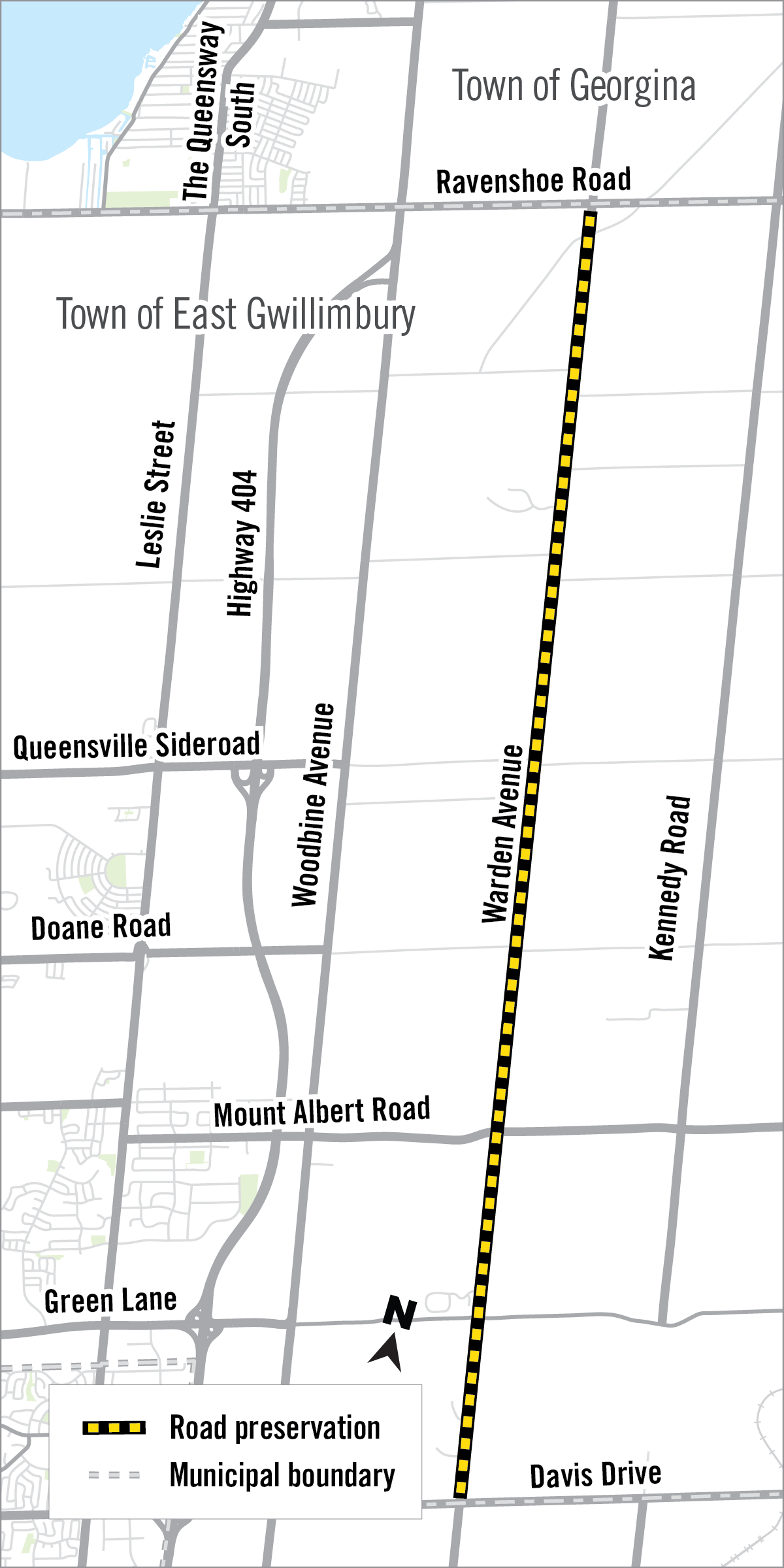 Warden Avenue to Raveshoe Road map