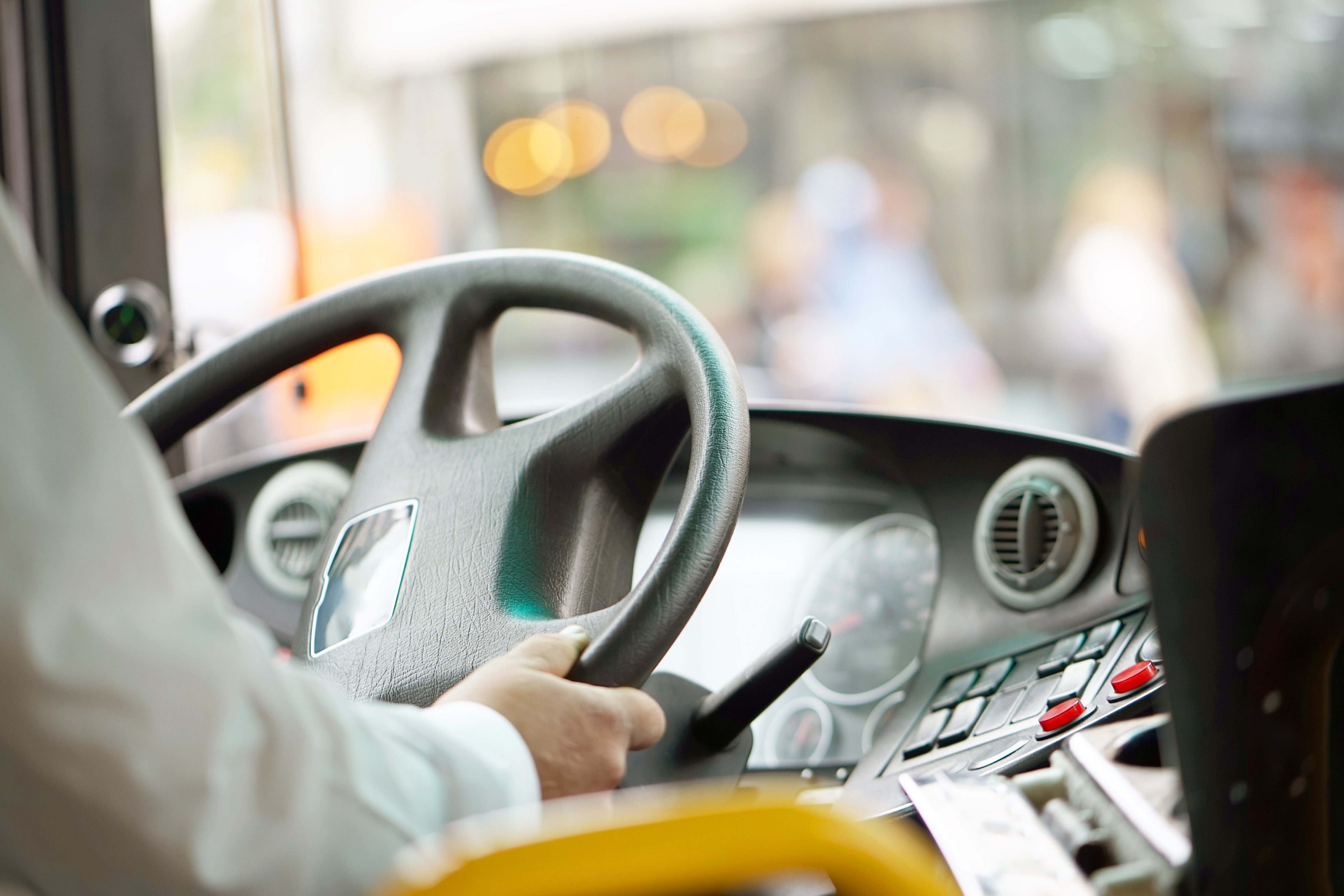Person driving a bus