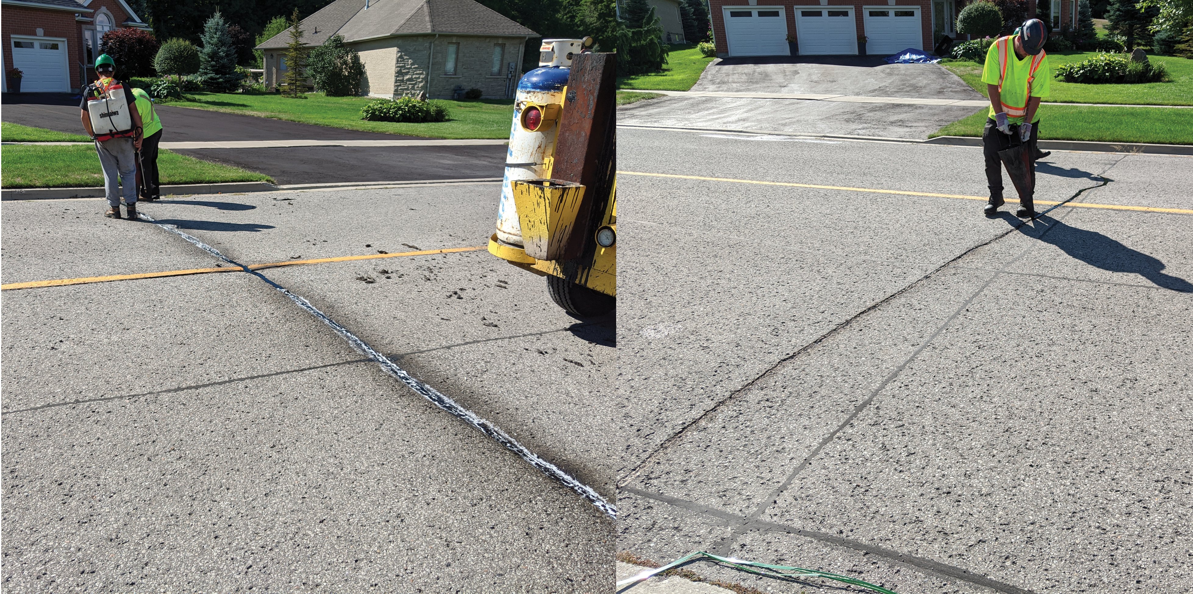 Crack Sealing road work