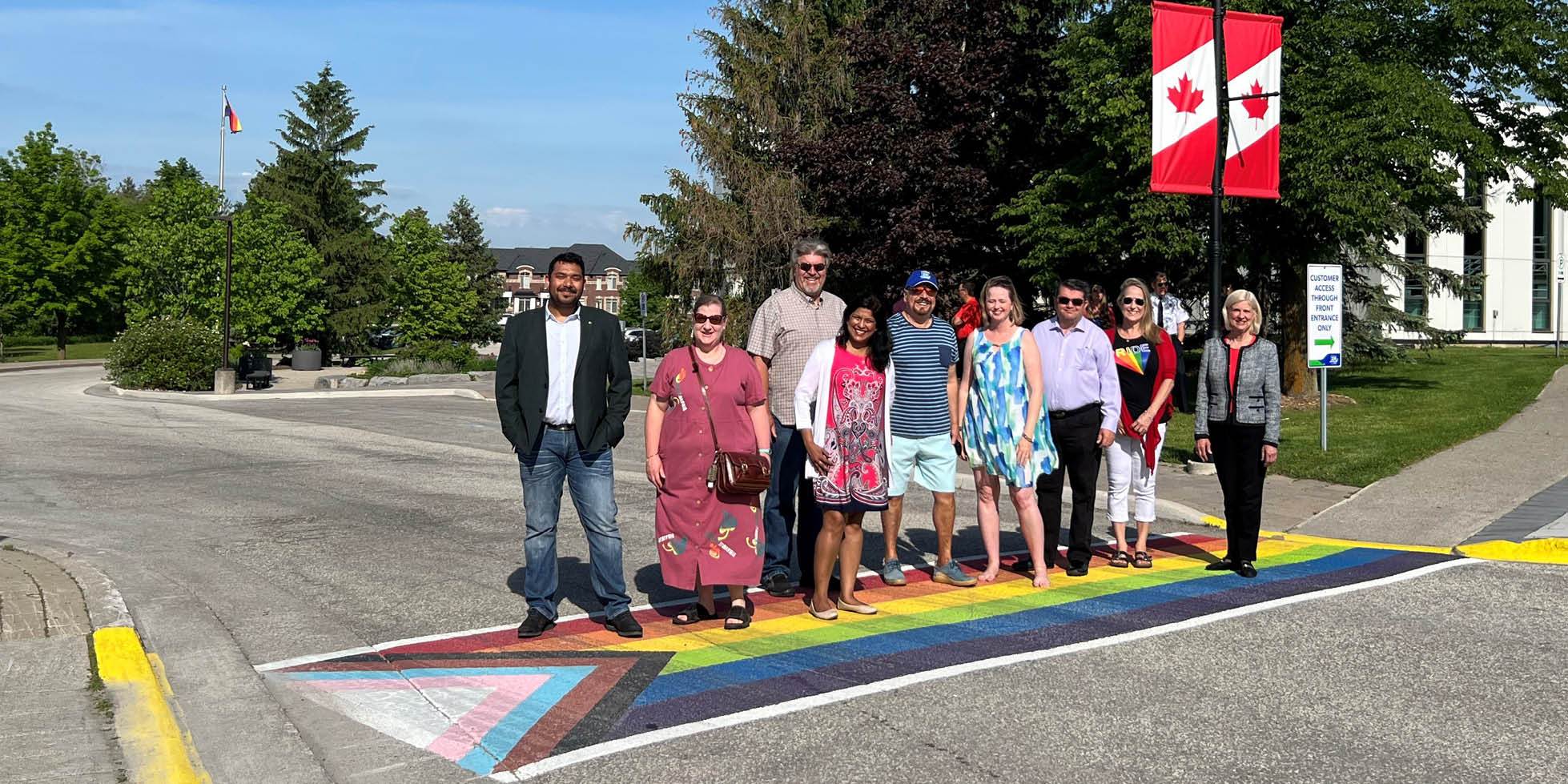 Progress crosswalk opening at the Civic Centre with Mayor and Council