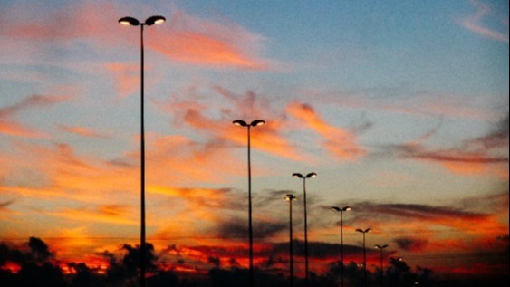 Streetlights in the evening 