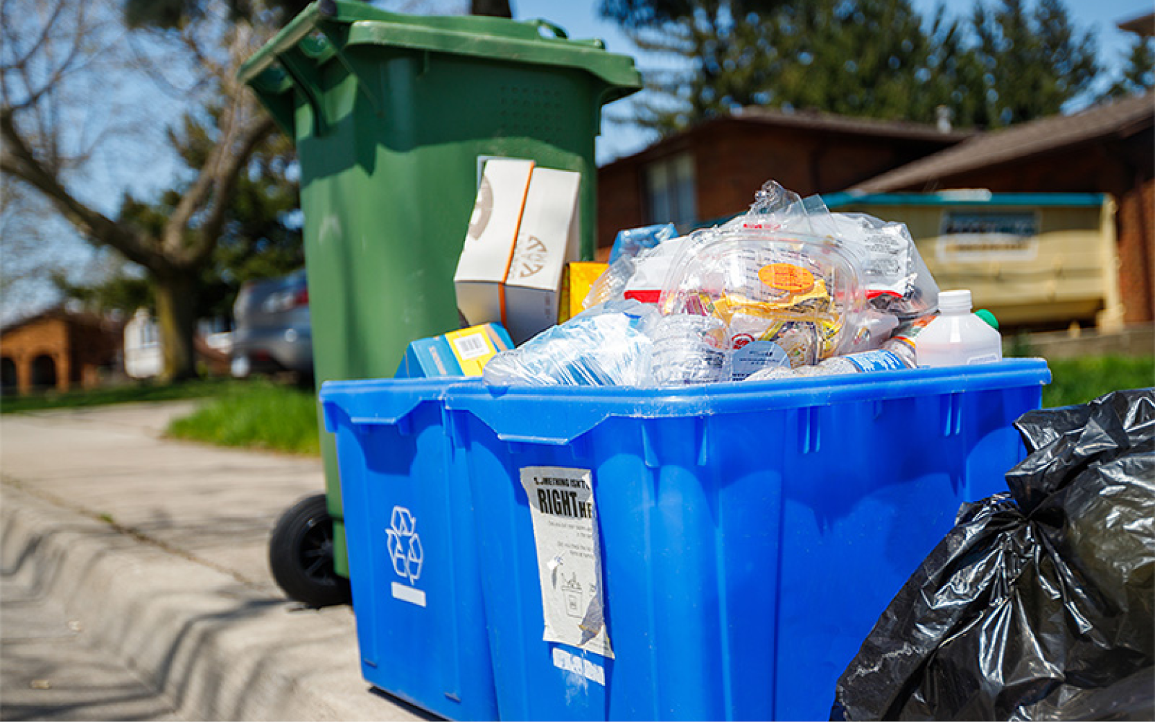 Waste at the curb for collection