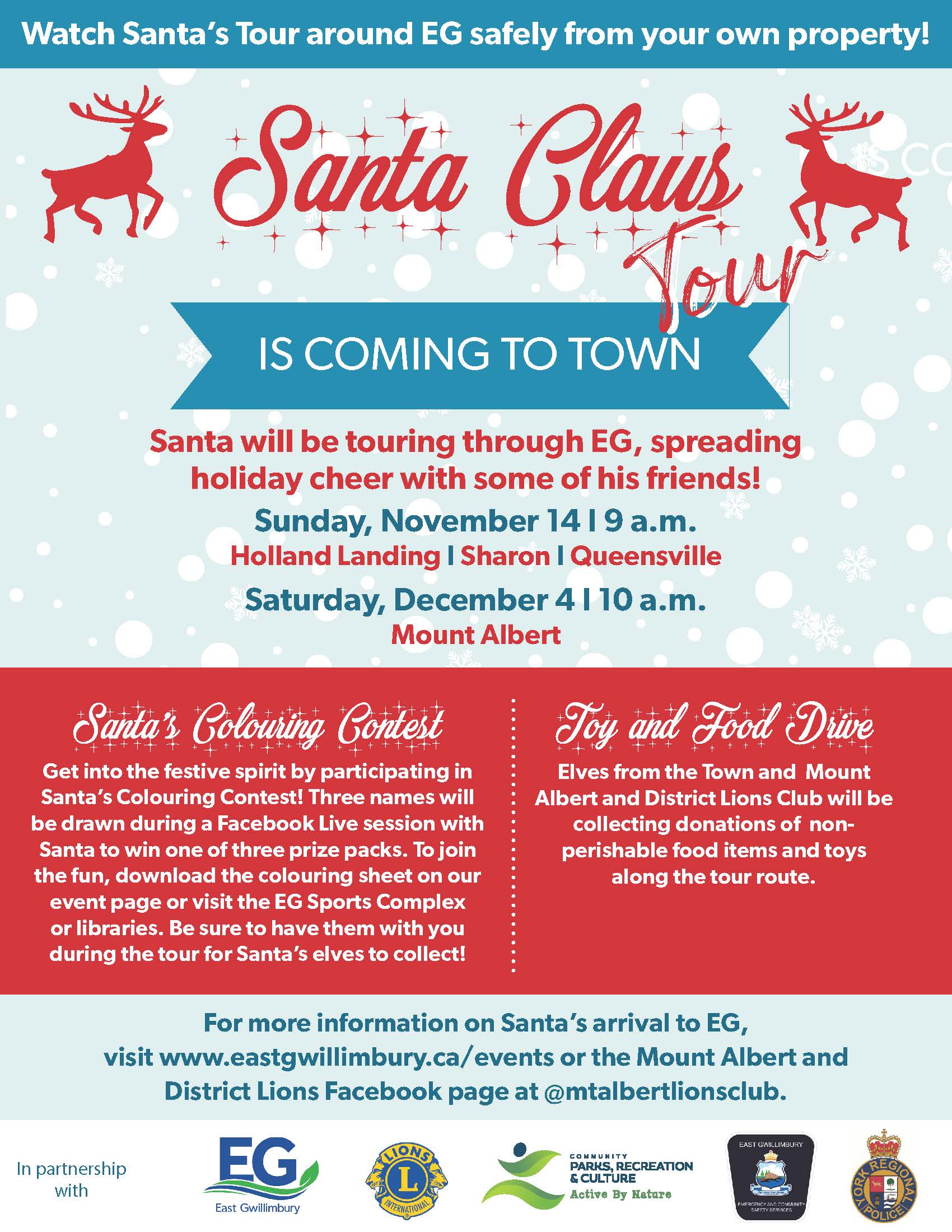 Santa and reindeer - parade tour on November 14 at 9 a.m.