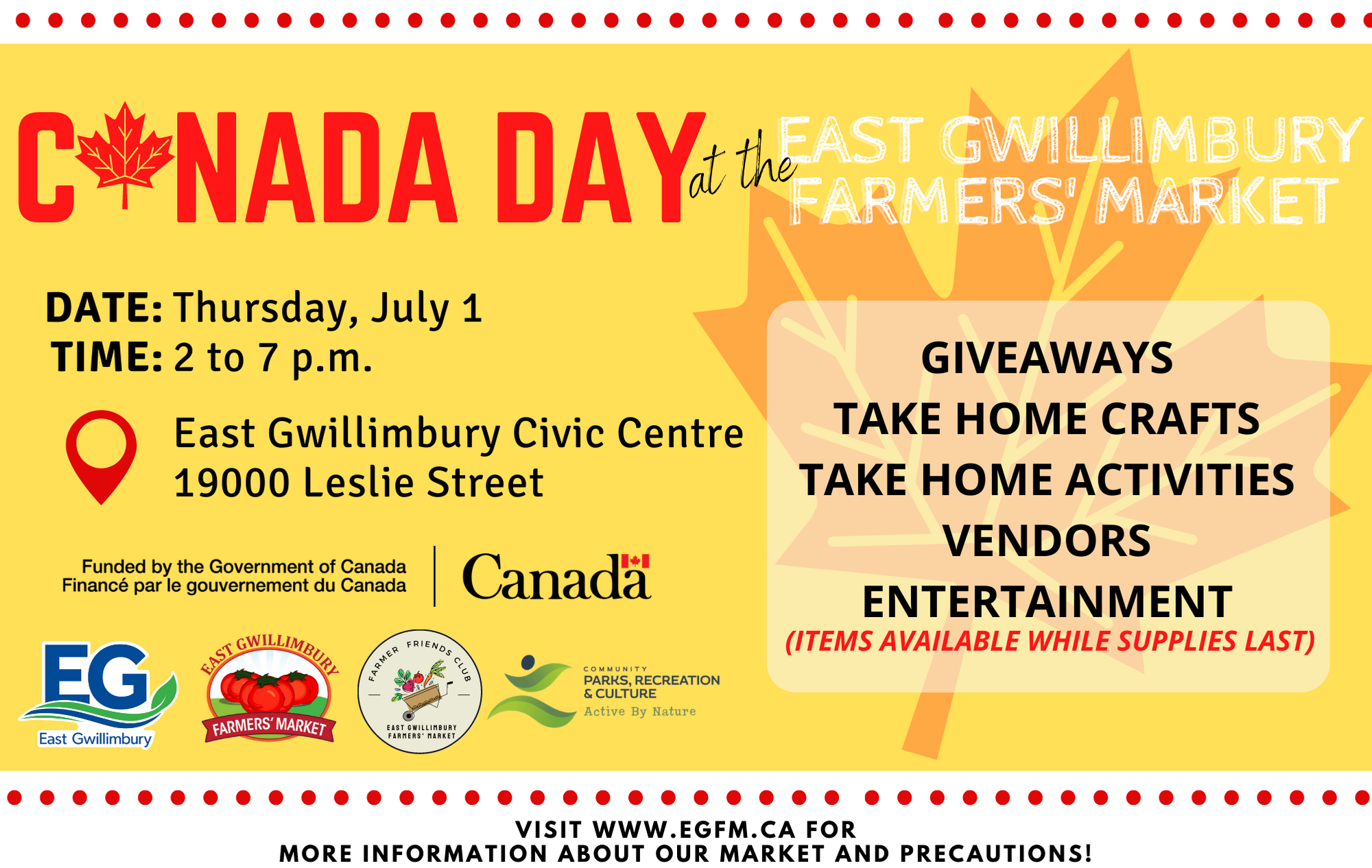 Canada Day - Farmers Market event ad