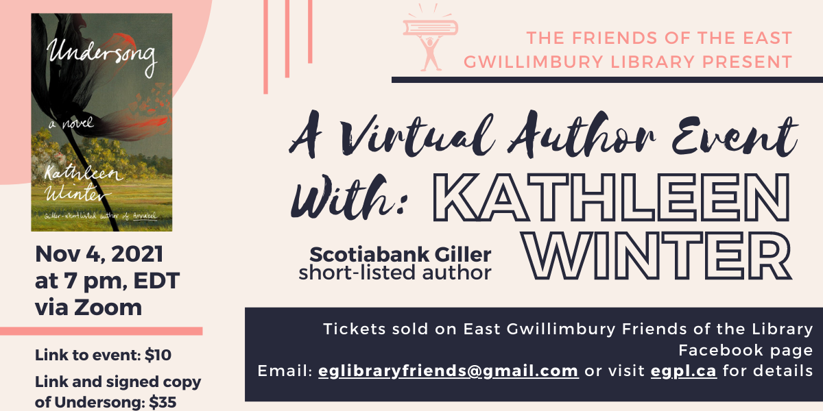 EGPL ad - Author Kathleen Winter Event