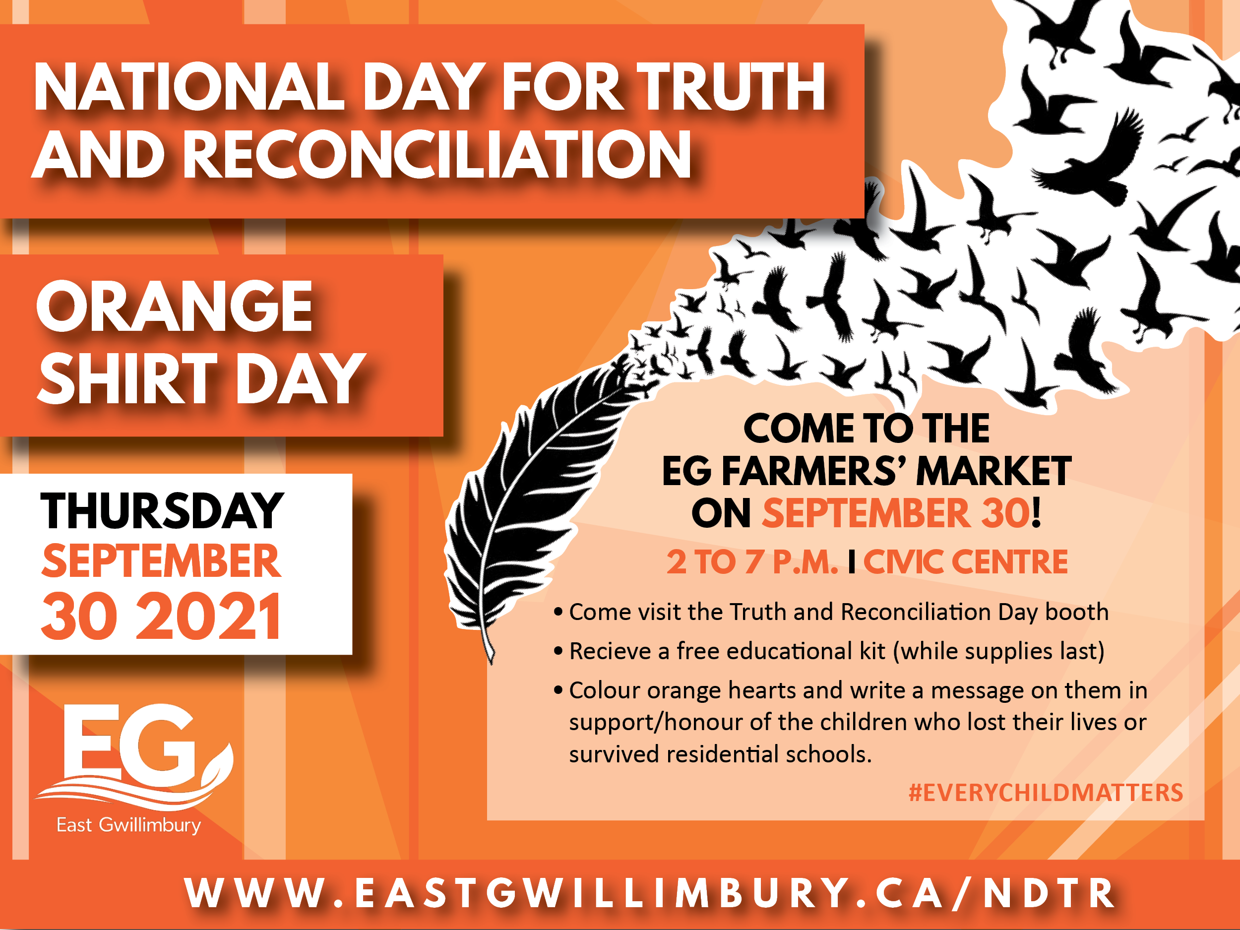 National Day for Truth and Reconciliation - come to the EG farmers' market