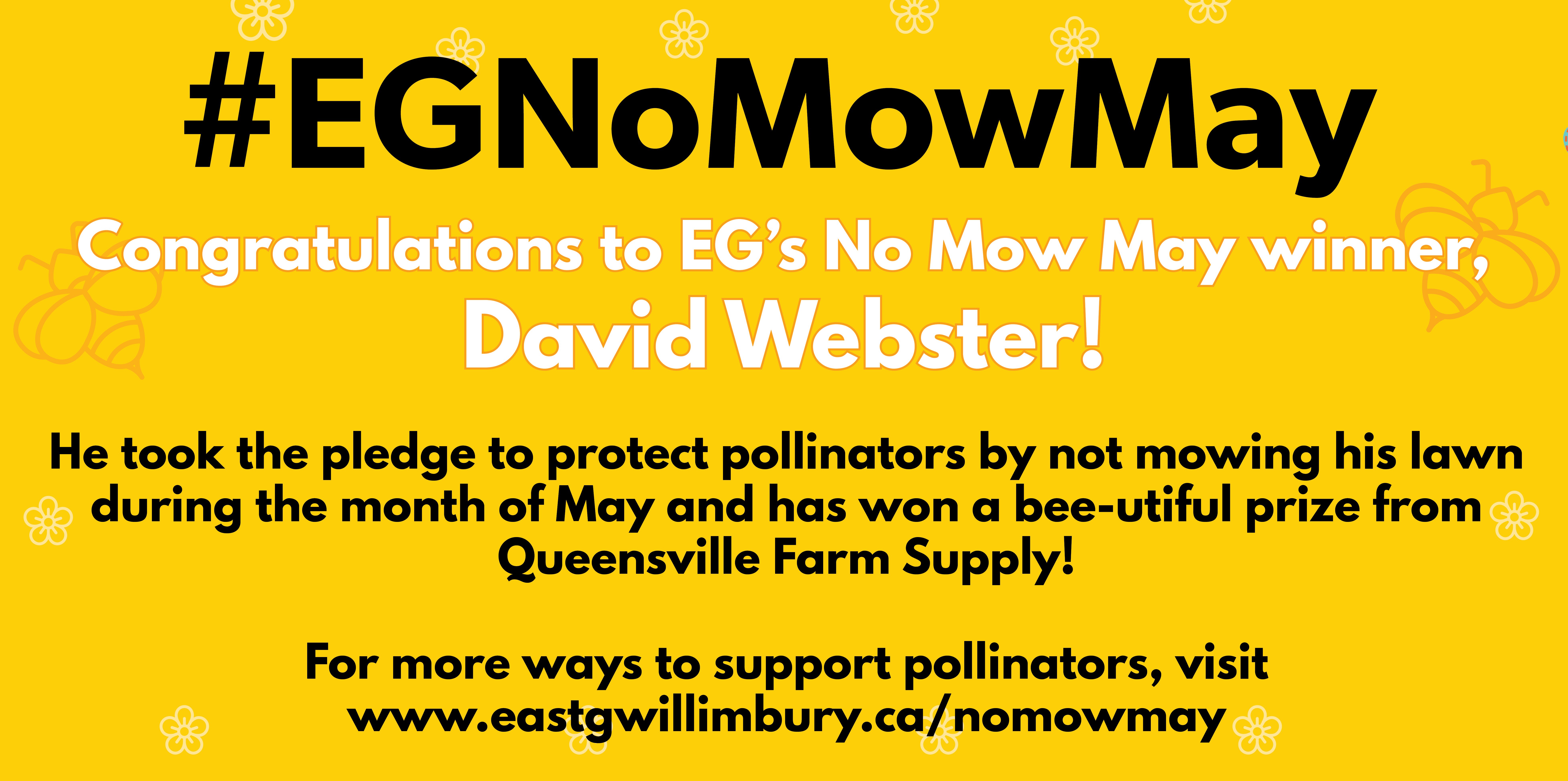 No Mow May Winner David Webster