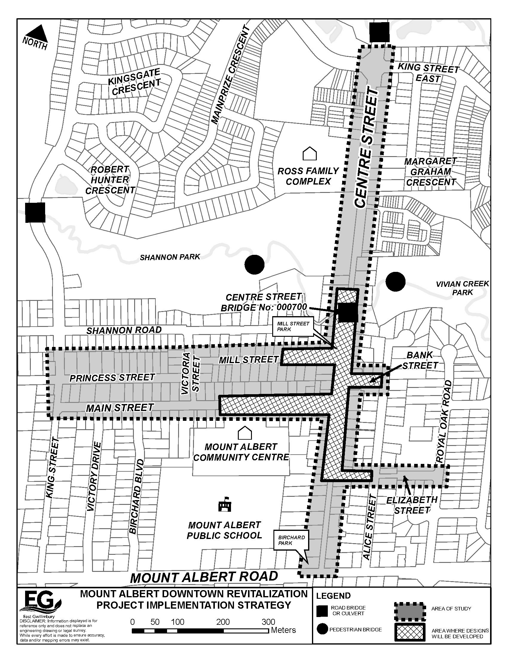 Map of Centre Street showing revitalization plans