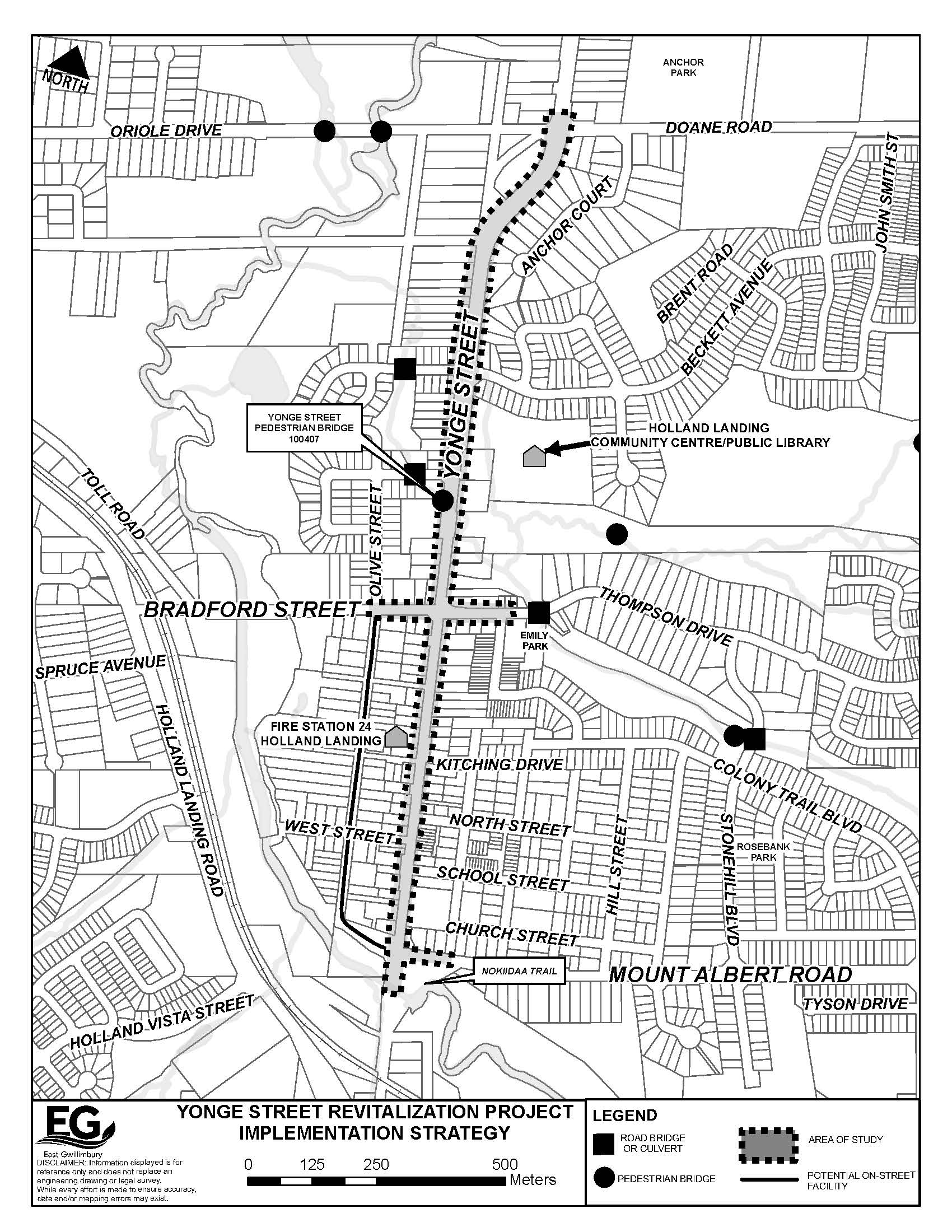 Map of Yonge Street showing revitalization plans
