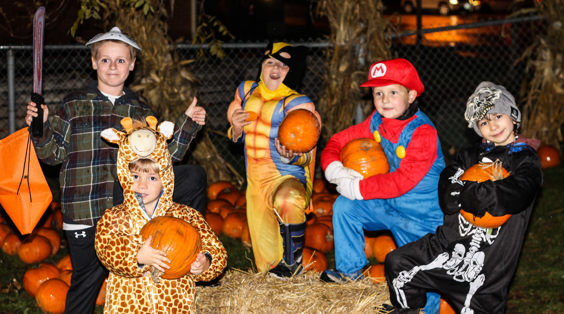 Kids enjoying the Halloween Hike Event