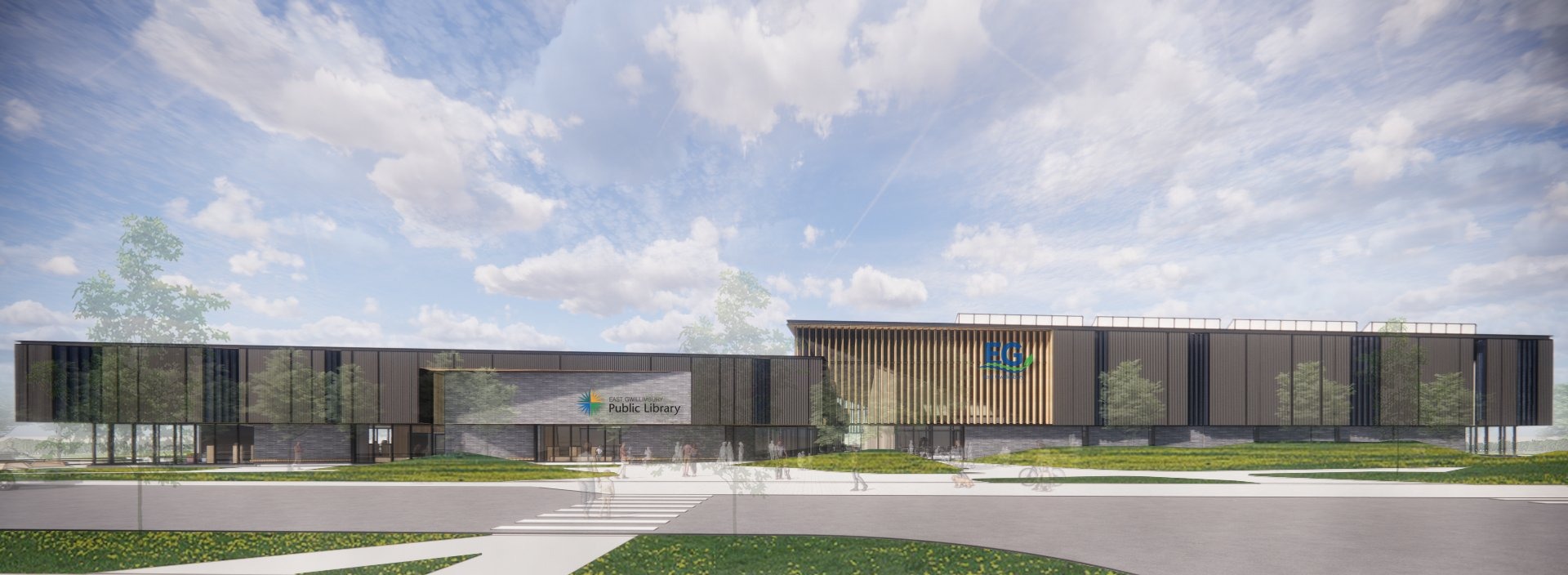Rendering of the Health and Active Living Plaza from the east elevation