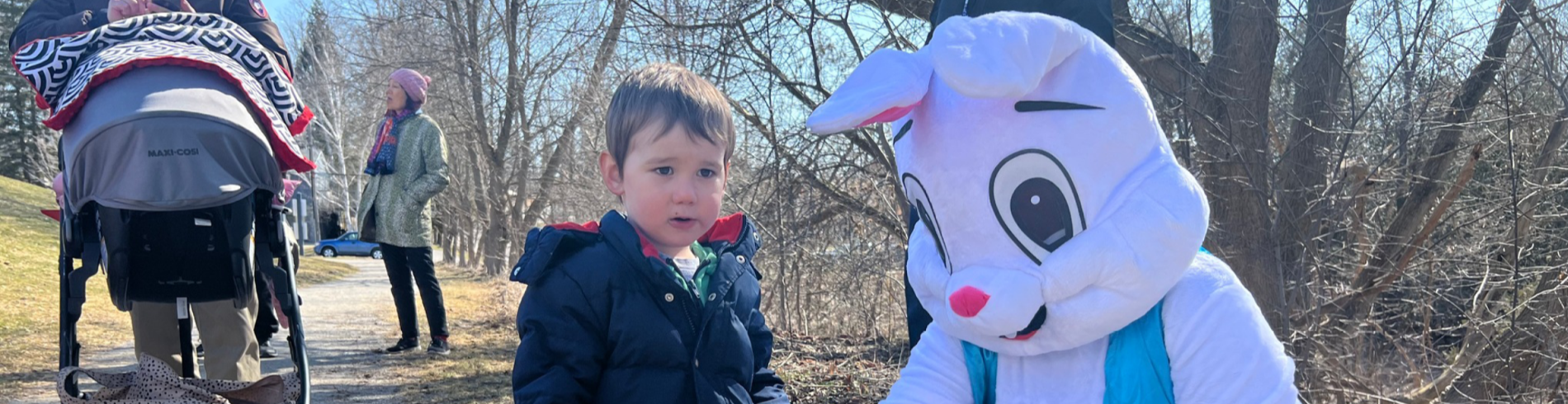 Easter bunny with child