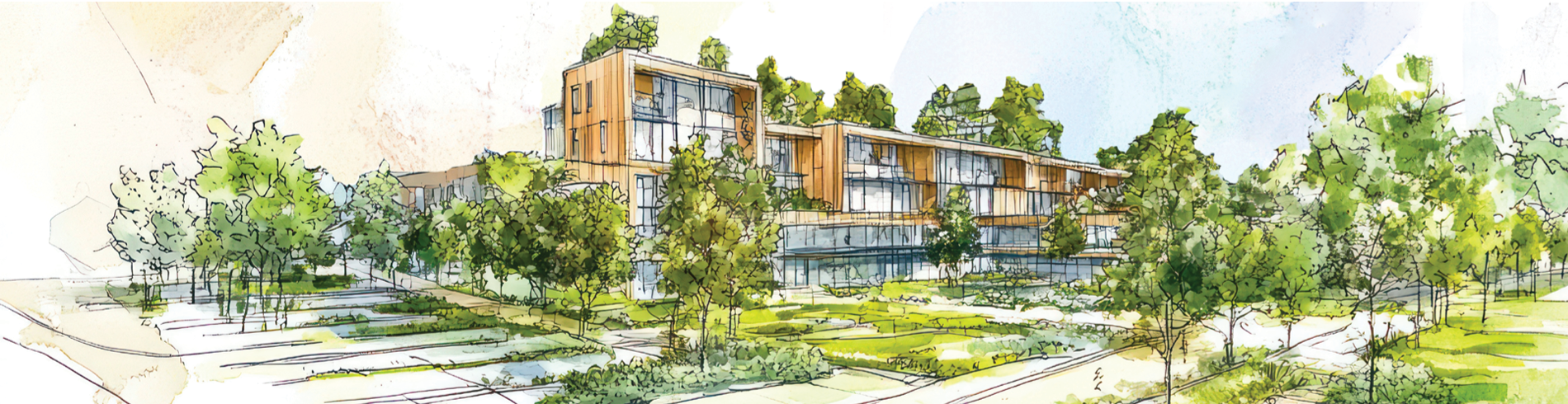 Concept illustration of a mixed-use residential development