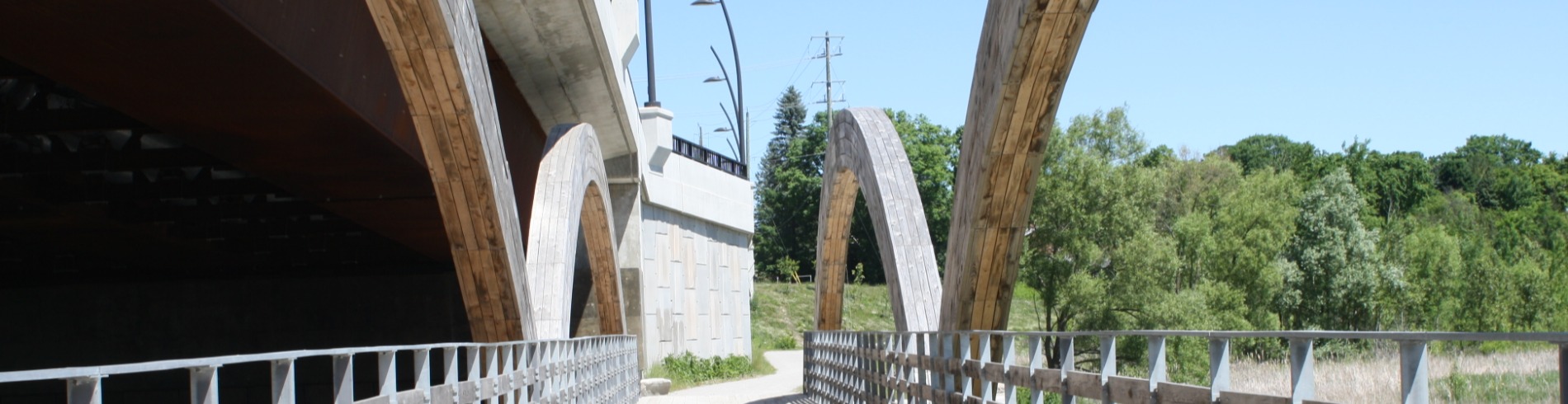 New artistic pedestrian bridge and walkway