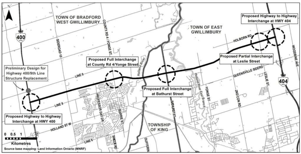 Map showing where the connecting link will go