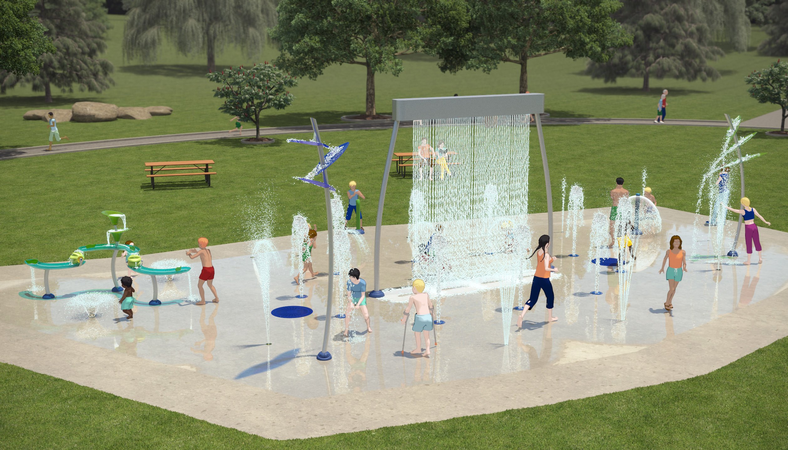 Rendering of splash pad