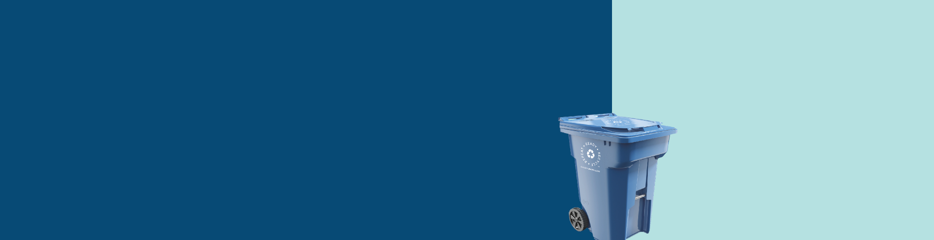 Recycling cart on blue background