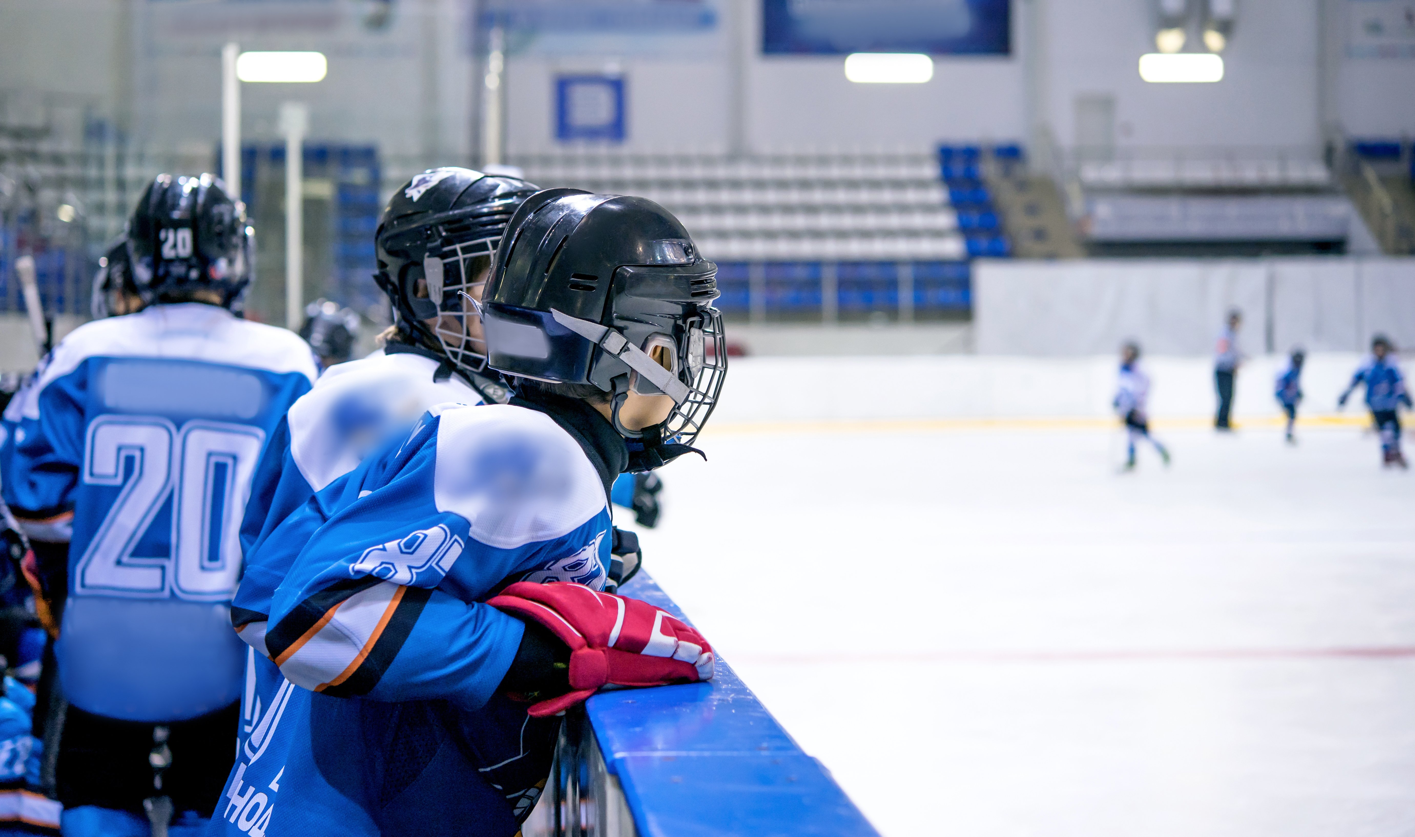 Kids playing hockey