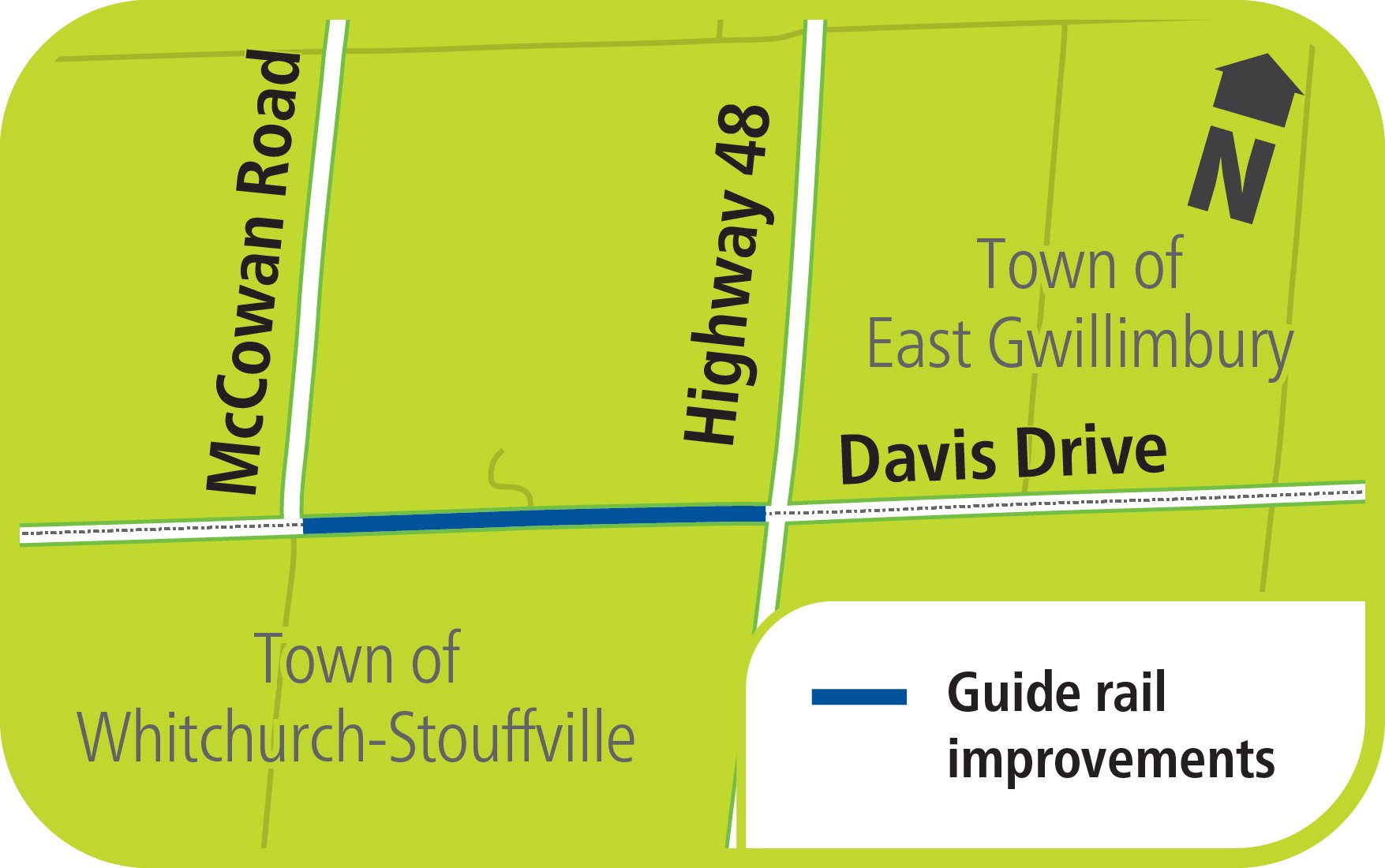 Davis Drive Guide Rail Map