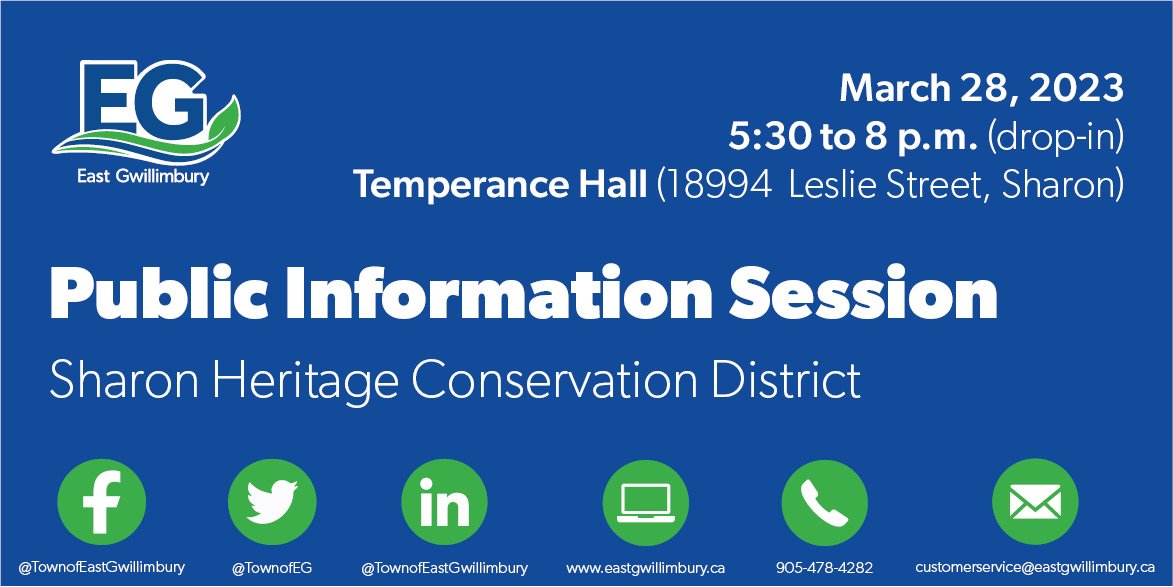 Public Information Session for Sharon Heritage Conservation District invite