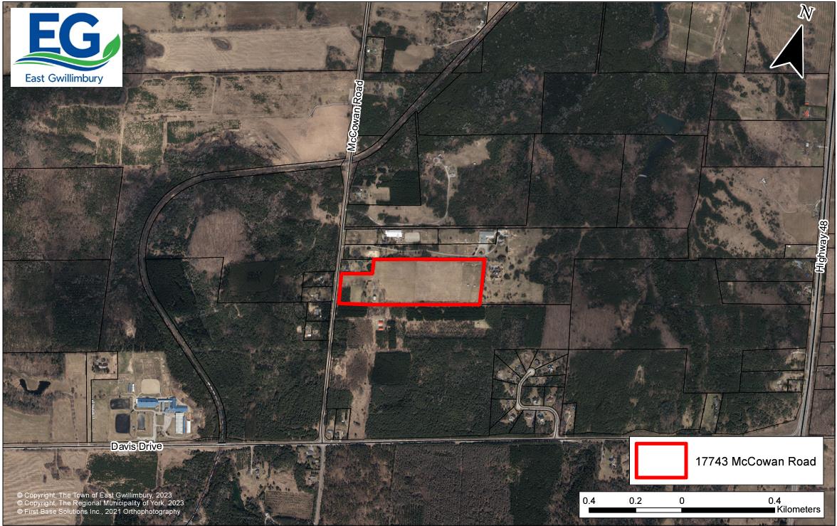 Map showing location of 17743 McCowan Road