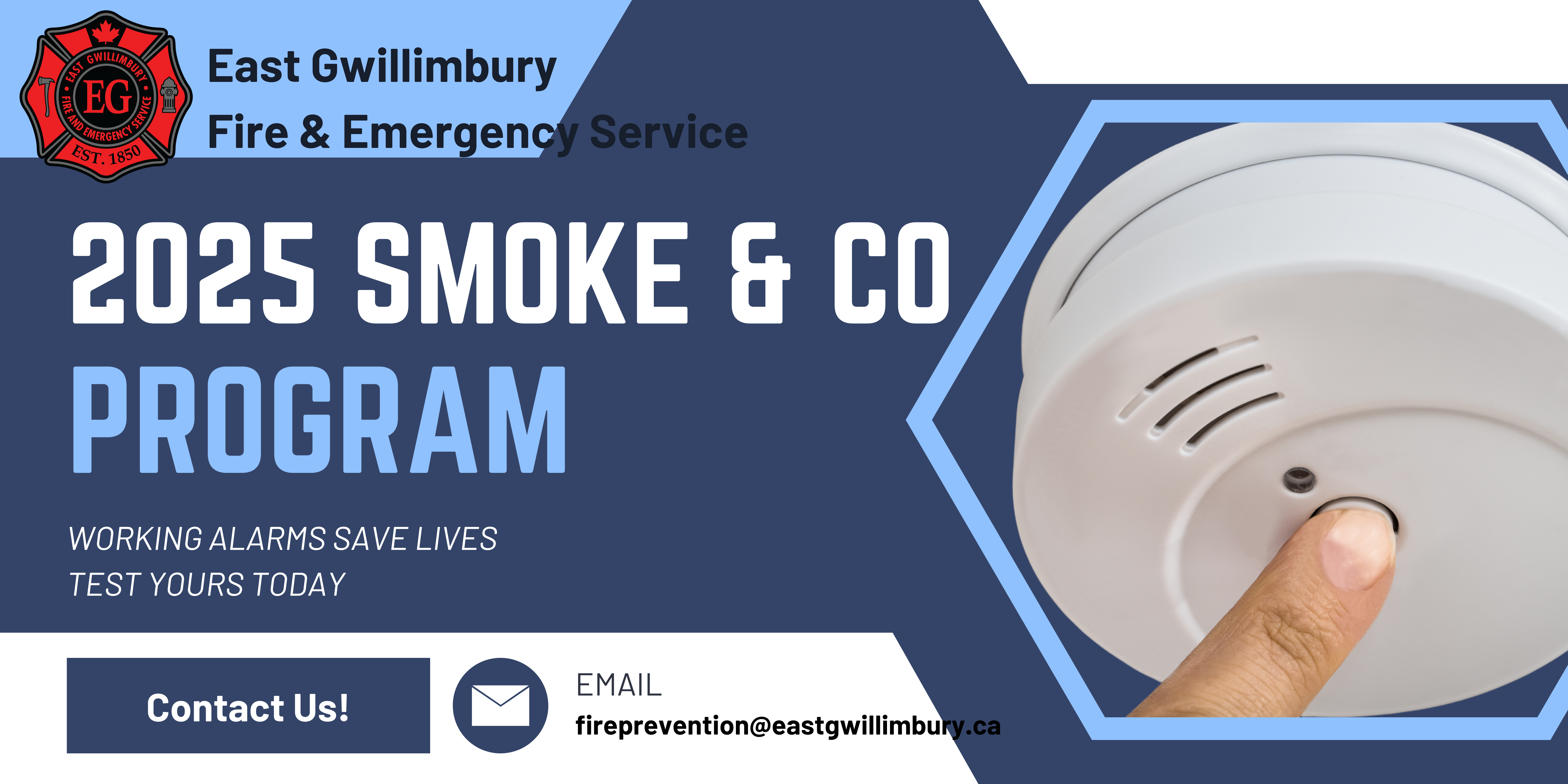 A hand pressing the button on a smoke alarm