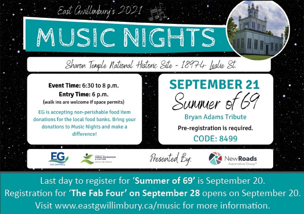 Music Nights - Summer of 69 - September 21