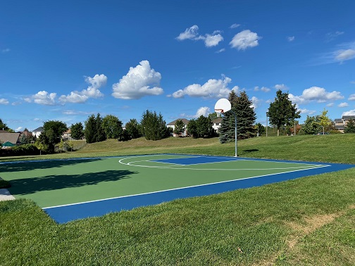 New half court basketball court at Mainprize Park
