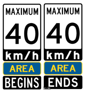 New Speed limit signs